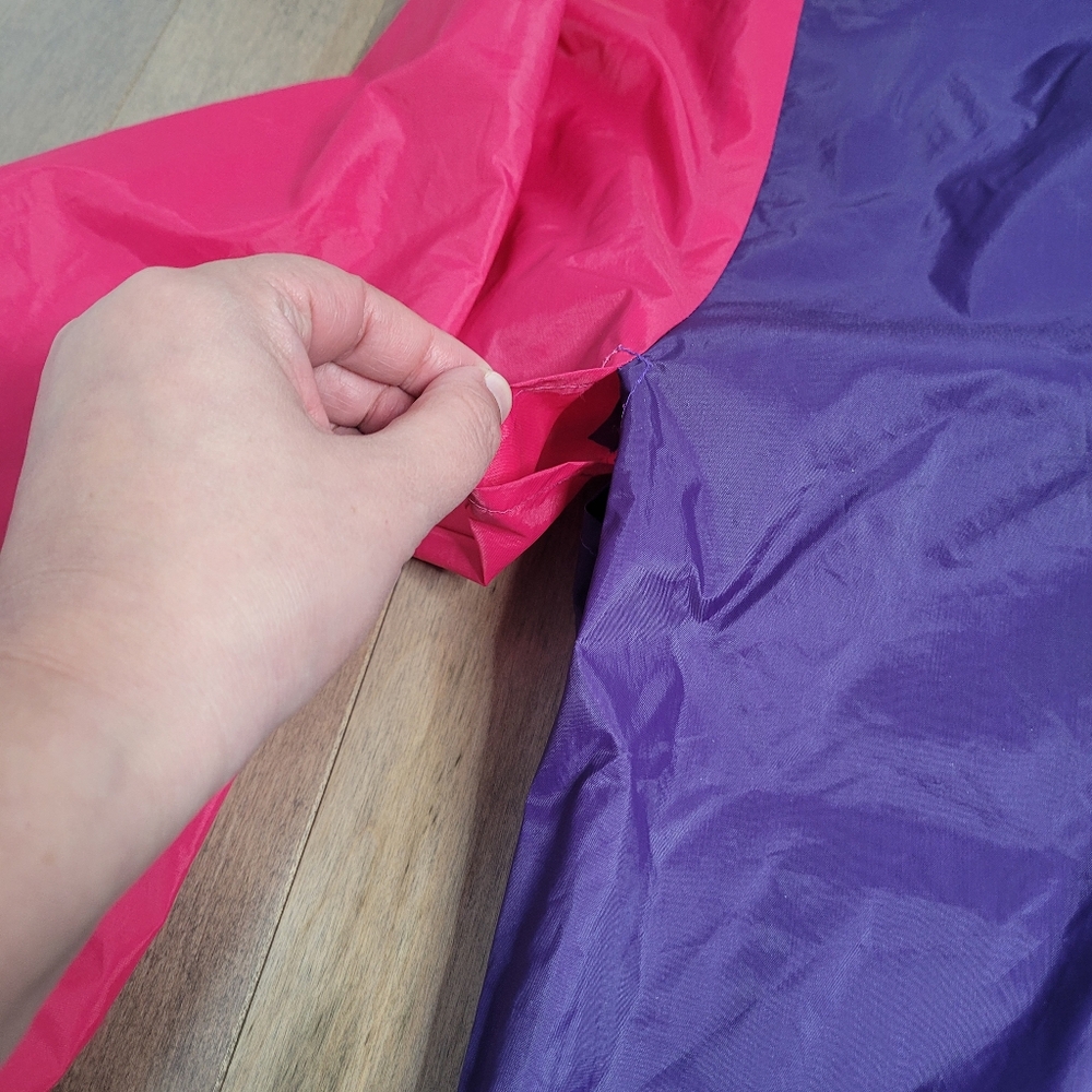 Vintage K-way packable pink green and purple color block windbreaker size Large - Picture 10 of 16